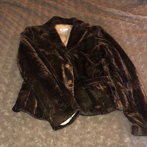 brown crush velvet blazer